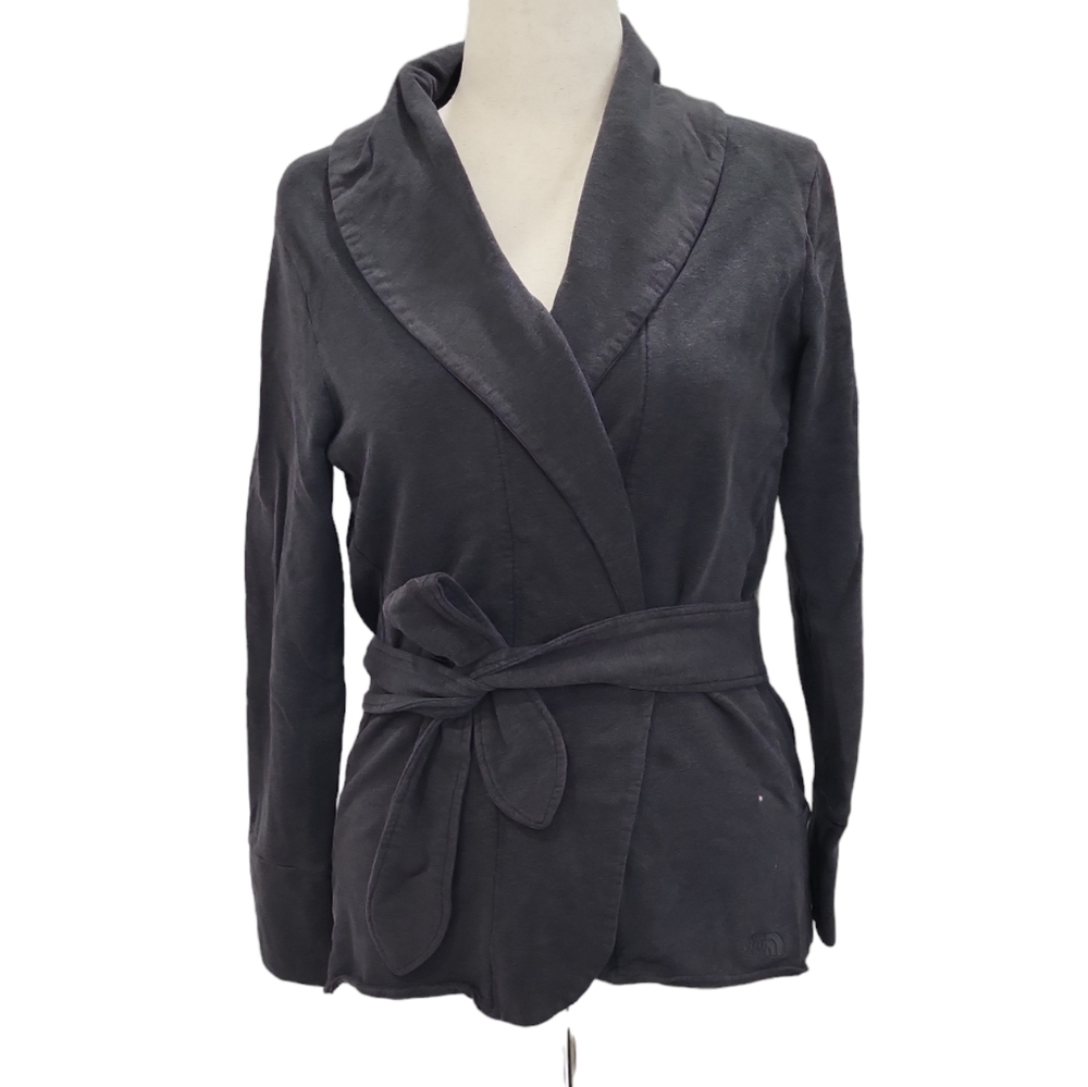 The North Face women's grey cotton wrap up Jacket, belted L